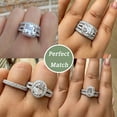 thumbnail image 5 of Wuziwen 3.5mm Eternity Wedding Bands for Women Vintage Sterling Silver CZ Stackable Ring Size 9, 5 of 11