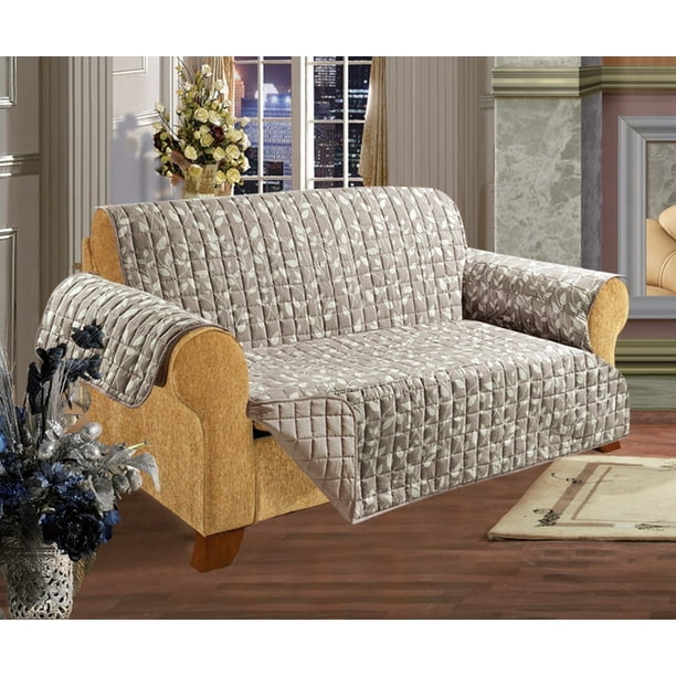 Leaf Design Quilted Water Reversible Furniture Protector/Slipcover