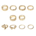 thumbnail image 2 of Anillos para mujer, regalos para mujer, conjunto de 10 piezas de rosa con forma de serpiente geométrica vintage, diseño personalizado de hip hop, anillo popular., 2 of 5