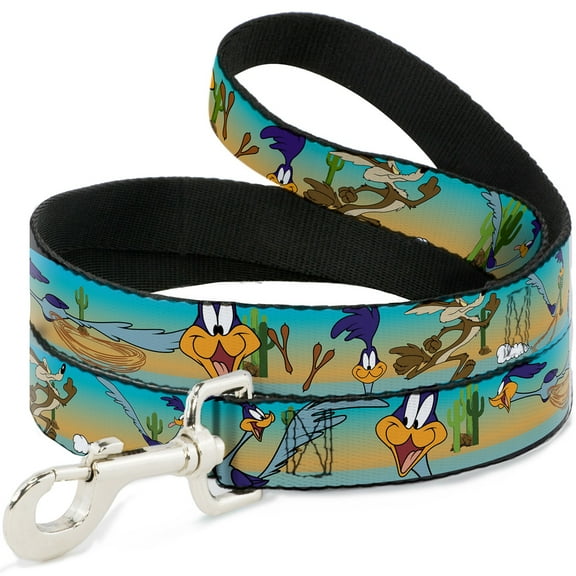 Looney Tunes Pet Leash, Dog Leash, Road Runner Wile E Coyote Scene1 Brown Fade, 6 Feet Long 1.0 Inch Wide
