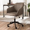 thumbnail image 2 of Bowery Hill Chaise de Bureau Réglable en Brun Clair et Noir, 2 of 9