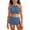 z-260428-1-Blue, variant on Girls Two Pieces Swimwear Back Bikini Set Adjustable Straps Bathing Suit 7-16Y
