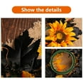 thumbnail image 4 of Holloyiver Black Fall Candle Rings Wreaths, 3 Inch Artificial Sunflower Maple Leaf Candle Rings for Pillars Centerpieces, Halloween Thanksgiving Harvest Festival Home Table Decor (Multicolor), 4 of 6