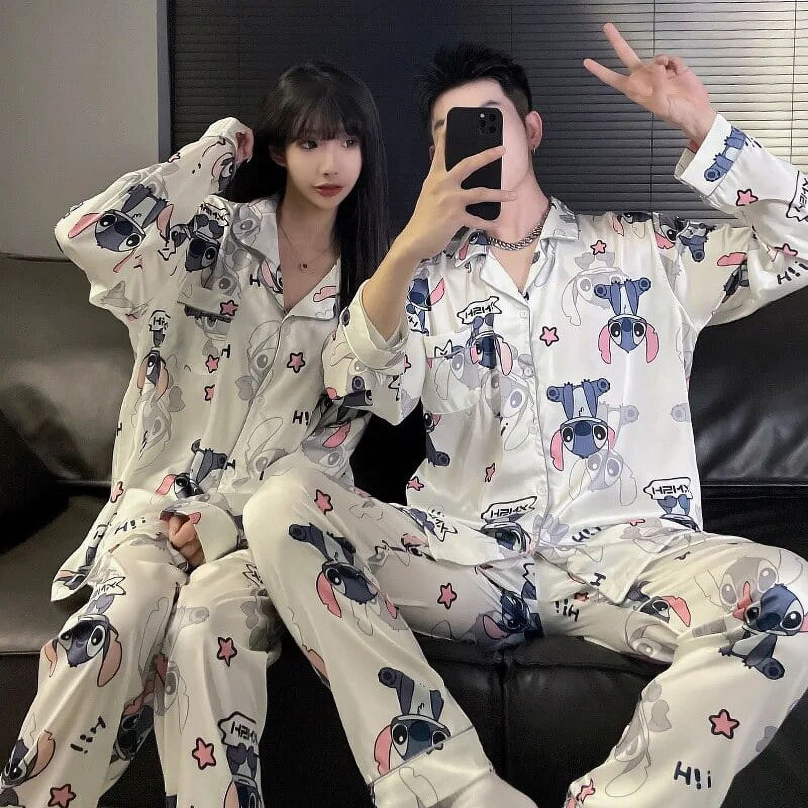Dingwu Sanrio Kuromi New Men Pajamas Autumn Cartoon Anime Matching Hello Kitty Pyjamas For Couples Long Sleeved Warm Home Wear Suits Other