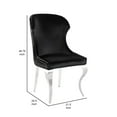 thumbnail image 5 of Cian 22 Inch Dining Chair Curved Cabriole Legs Black Velvet Set of 2 - Saltoro Sherpi, 5 of 5