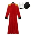 thumbnail image 6 of vastwit Women Medieval Circus Ringmaster Outfit Magician Jacket Lion Tamer Tuxedo Tailcoat Red A XXL, 6 of 7