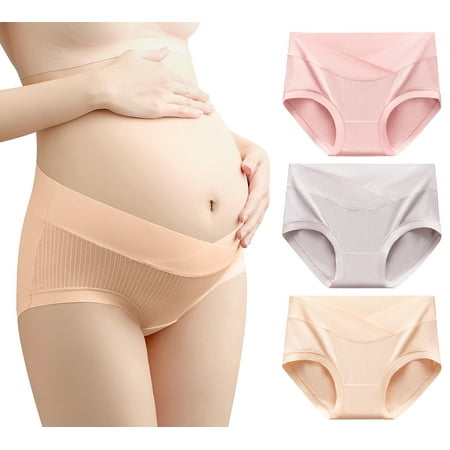 Happy Cherry Women s Maternity Panties Plus Size Pregnancy Underwear Seamless Postpartum Underwear Maternity Underwear Under Bump Low Rise Underpants Hipster Panty Modal Briefs 3 Pack XL