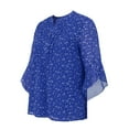 thumbnail image 6 of Blue Women Shirts, Women'S 3/4 Sleeve Tops Casual Business Work Blouses Chiffon Shirts,Women Shirts XL, 6 of 8