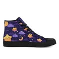 thumbnail image 5 of Coolcustomize Men's High-top Casual Shoes with Star, Moon & Cloud Design - Purple/White (Multi-Color Options) - Lace-Up Ankle, Cushioned Rubber Sole, Fabric Upper Sneakers for Outdoor, Casual Attire, 5 of 10