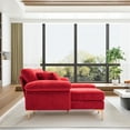 thumbnail image 5 of Rophefx 114" Modular Sectional Sofa,Velvet U Shaped Sectional Sofa Couch with Chaise Lounge,Ottoman &Gold Legs 4 Deep Seater Sofa for Living Room Bedroom Apartment,Red, 5 of 10