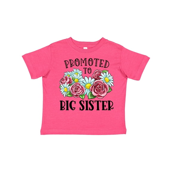 Inktastic Promoted to Big Sister with Flowers Girls Toddler T-Shirt