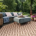 thumbnail image 4 of SAFAVIEH Courtyard Janey Geometric Indoor/Outdoor Area Rug Brown/Light Beige, 6'7" x 9'6", 4 of 10