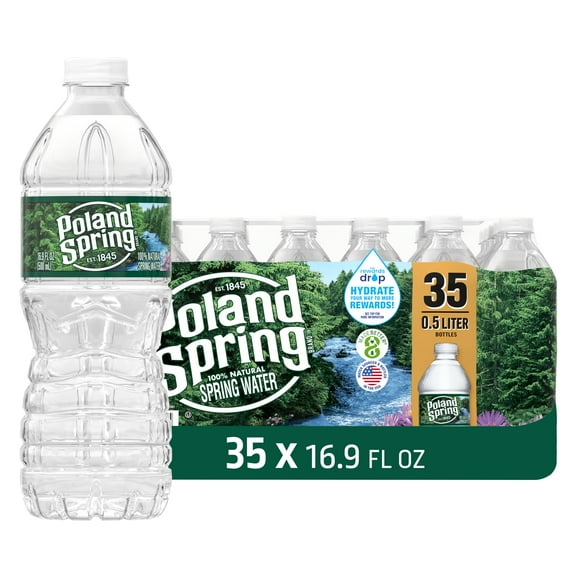 Poland Spring Maine Spring Water, 16.9 Fl Oz, 35-Pack Plastic Bottles