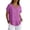 Purple, variant on Women's Casual Short Sleeve V-Neck Button-Down Top - Loose Fit Linen-Blend Blouse for Summer, Everyday Wear & Vacation Light Blue XL
