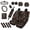 Northern Lights Forest, variant on chaqlin Black Turtle Floral 15 Pcs Car Accessories Seat Covers Full Set Steering Wheel Cover for Women Men Rearview Mirror Cover Center Console Pad Cup Holders Seat Belt Pads Headrest Pillow
