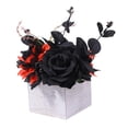 thumbnail image 4 of CoudarTitie Halloween Artificial Flowers Boxed Faux Flowers in Wooden Box Decorative Flowers Dark Orange, 4 of 9