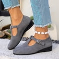 thumbnail image 2 of HAJWOH Womens Mary Jane Shoes New Slip on Dressy Ballerina Flats Shoes for Women Non-Slip Comfort Shoes for Formal School Walking Gray 37, 2 of 4