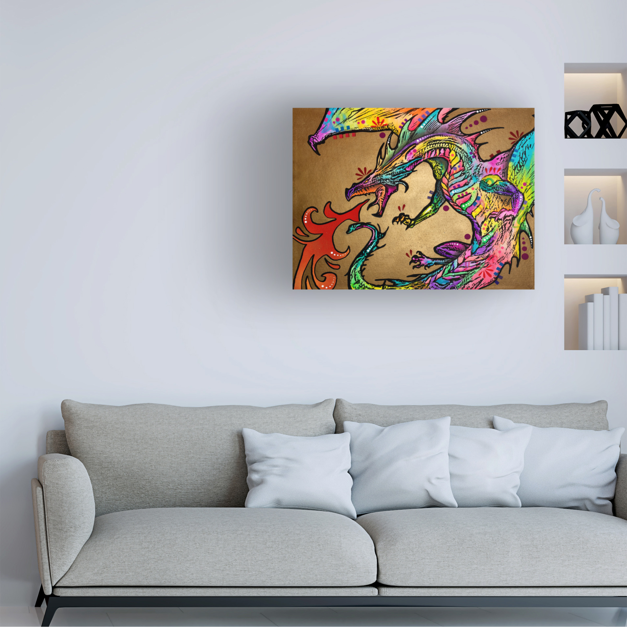 Trademark Fine Art 'Golden Dragon' Canvas Art by Dean Russo
