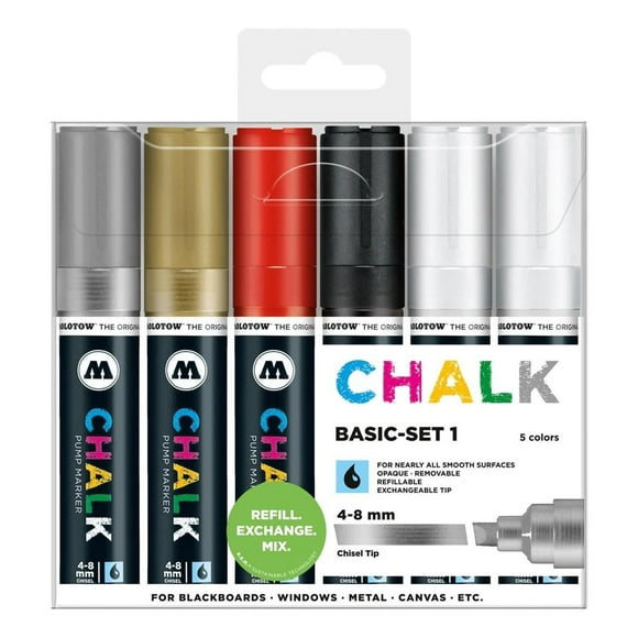 Marcadores Molotow Chalk 6 Piezas 4-8Mm Basic Set Multicolor Sin Tamaño