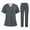 Gray, variant on WTOBBY Women's Workwear Scrub Uniform Suit Cross V-Neck Short Sleeve Pocket Tee and Pants Two Piece Set Quick Dry Fun T-Shirts for Nursing Professionals ,Black L