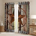 thumbnail image 2 of Manfei Vintage Texas Stars Black Out Curtains,Rustic Farmhouse Cabin Curtains Pack of 2 (42x63 Each),Old Barn Door Bedroom Curtains For Boys Teens,Super Cozy Room Decor, 2 of 6