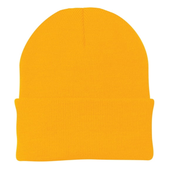 Yellow Rooster Unisex 3-Inch Fold Acrylic Knit Cap Athletic Gold