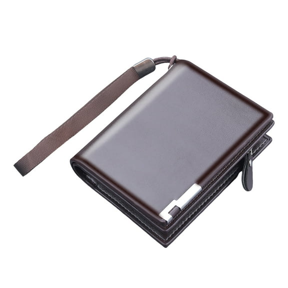 Mens Short Wallet Faux Leather RFID Credit Card Holders Coin Pocket Bifold Wallets with Zipper