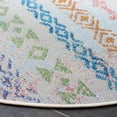 thumbnail image 4 of Safavieh Summer Joella Outdoor Geometric Striped Area Rug, Ivory/Blue, 6'7" x 6'7" Round, 4 of 8