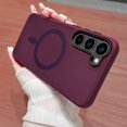 thumbnail image 1 of For Magsafe Translucent Phone Case For Samsung Galaxy S24 Ultra S23 Plus S22 Shockproof Magnetic Wireless Charging Bumper Cover wine red For Galaxy S23 Ultra, 1 of 6