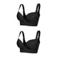 thumbnail image 3 of sweethay Sujetador sin aros para mujer, sujetador de realce para mujer, ropa interior ajustable, Bralette suave, lencería moldeadora de masaje Negro 48/110CDE 2Conjunto, 3 of 6