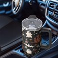 thumbnail image 4 of Halloween Design 40oz Tumbler w/Handle - Ghosts/Pumpkins Double Wall Insulated Stainless Steel Cup, Leakproof Lid, Gift Ready, 4 of 5