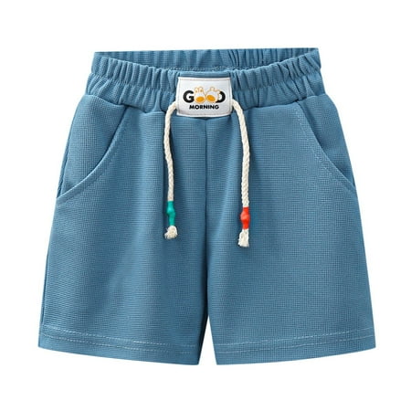 QUOTAY Summer Shorts Boys Girls Elastic Waist Casual Lightweight Kids Clothing Kids Pants Navy 110