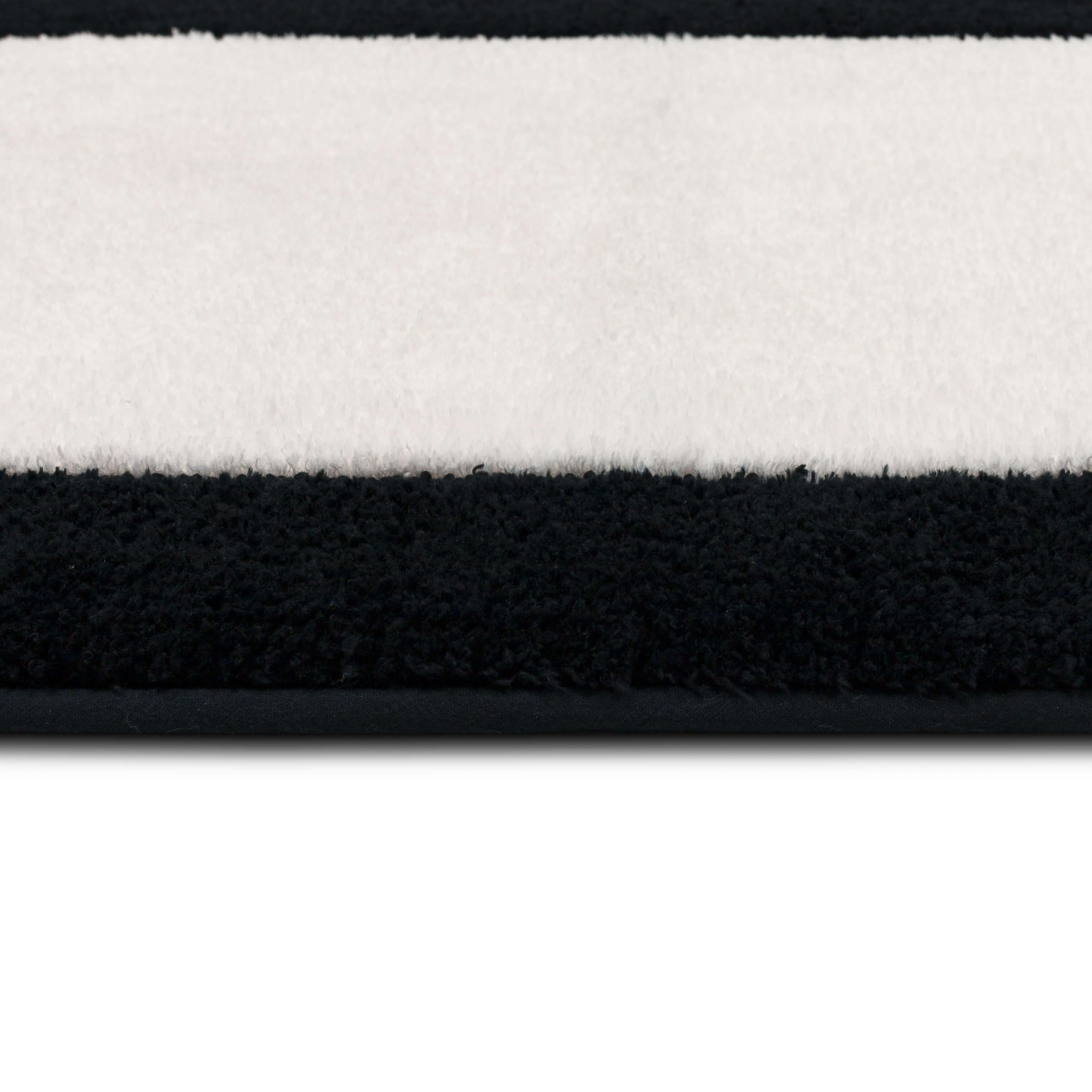 Mohawk Counterpoint Bath Mat Soft Absorbent Quick Dry Machine Washable Non-Slip Bathroom Mat, Black/White, 20" x 34"