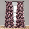 thumbnail image 2 of Floral Window Curtains, Pastel Pinkish Flowers and Leaf Patterns Vintage Concept Repetition, Lightweight Decor 2-Panel Set with Rod Pocket, Pair of - 28"x63", Dark Fuchsia and Blush, by Ambesonne, 2 of 3
