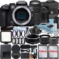 thumbnail image 1 of Canon EOS R10 Mirrorless Camera with RF-S 18-45mm + EF 75-300mm Lens + Mount Adapter + 2 Pack 128GB Memory Card + Case + ZeeTech Accessory, 1 of 9