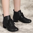 thumbnail image 2 of NOKIO Women's Fashion Soft Leather Beef Tendon Soft Bottom Flat Heel Single Shoes Round Toe Four Seasons Folk Custom Women'S Stylish Stiletto Ankle Booties, 2 of 7