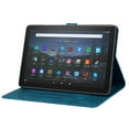 thumbnail image 6 of Case for Amazon Fire HD 10 (9th/7th/5th Generation, 2019/2017/2015 Release), Embossed Multiple Viewing Angles PU Leather Magnetic Stand Flip Folio Case Cover with Card Slots & Pencil Holder, Blue, 6 of 8