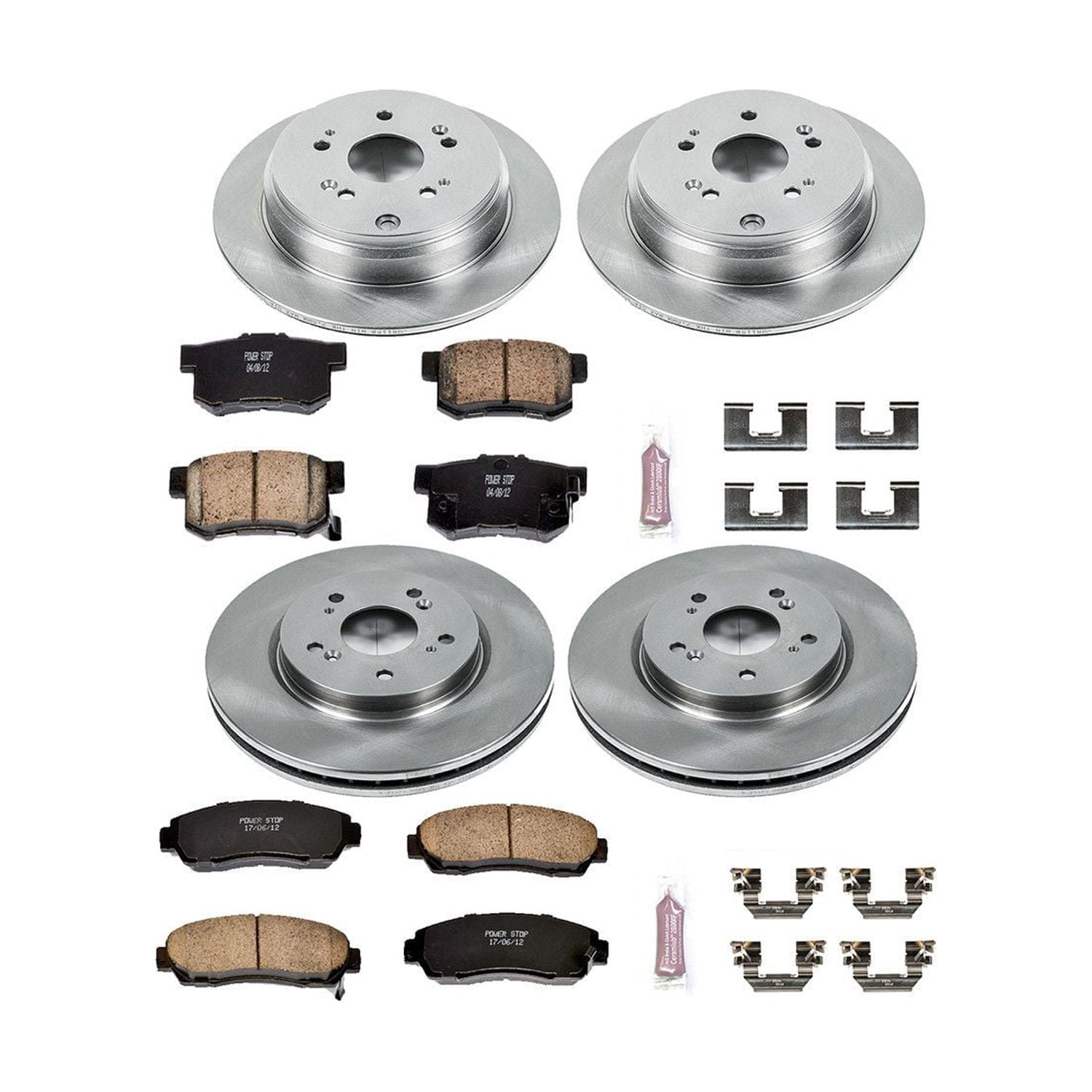 Power Stop Front and Rear Stock Replacement Brake Pad and Rotor Kit KOE2781