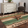 thumbnail image 3 of Western Texas Star Vintage Area Rugs 3'x5', Small Throw Rugs for Living Room Bedroom, Retro Farmhouse Brown Green Wooden Indoor Outdoor Rug Non-Slip Low Pile Carpet Runner Reversible Floor Mats, 3 of 8
