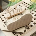 thumbnail image 4 of Anuirheih Sandals for Women Summer Flats, Comfortable Elastic Ankle Strap Dress Flats Shoes Casual Slip on Open Toe Boho Beach Sandal(Beige）, 4 of 9