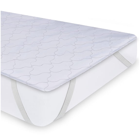 Maypes Quilted Mattress Pad Cover, Breathable Cotton Top, Waterproof Tpu Backing, 39 x 75 In