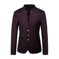thumbnail image 2 of jjayotai Mens Tops Clearance Men's Casual Lightweight Suit Stand Mandarin Collar Blazer Long Sleeve Button Down Jackets Sport Business Coat, 2 of 9