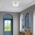 thumbnail image 2 of Livex Lighting Meridian 8" 4-Light Metal & Fabric Semi Flush in English Bronze, 2 of 18