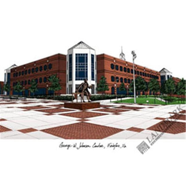 George Mason University Campus Images Lithograph Print