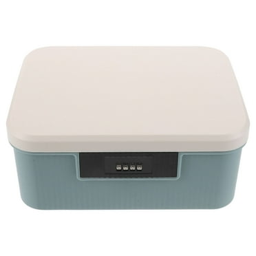 OULII Secure Storage Box Blue ABS for Home and Office Use with Construction