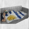 thumbnail image 6 of Uruguay Soft Flannel Fleece Throw Blanket, Childish Drawn Look National Flag with Brush Painting Print, Cozy Plush for Indoor and Outdoor Use, 50" x 70", Cobalt Blue Earth Yellow, by Ambesonne, 6 of 6