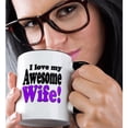 thumbnail image 2 of 3dRose, I love my awesome wife, Purple,, 11oz Two-Tone Black Mug, 2 of 7