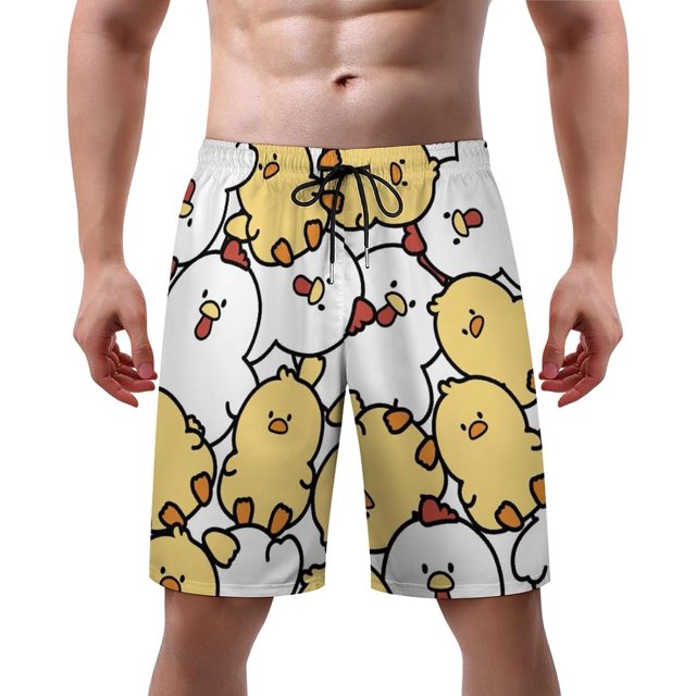 NICKSUN Men's Swim Trunks, Cute Print Quick Dry Summer Board Beach Shorts with Mesh Lining and Pockets