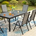 thumbnail image 2 of MAISON ARTS Outdoor 7 Pieces Dining Set, 6 x Reclining Folding Sling Dining Chairs and 1 Patio Extendable Table for 6-8 Person - 7-pieces Grey, 2 of 5