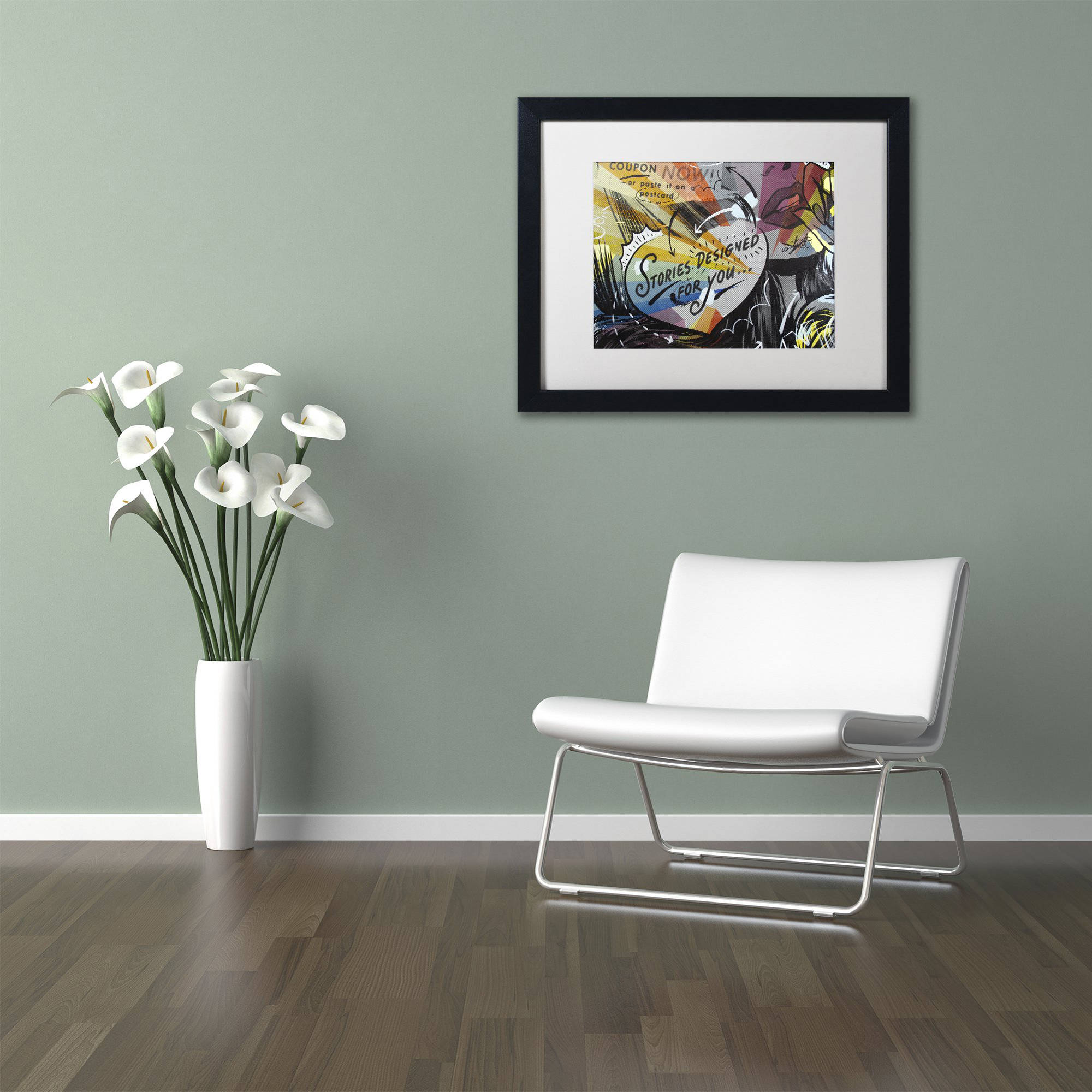Trademark Fine Art "Coupon Stories" Canvas Art by Dan Monteavaro White Matte, Black Frame